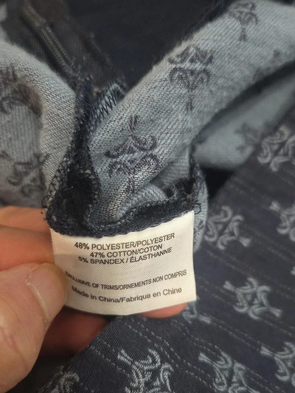 Tory Burch Navy Pinstriped T Patterned Pants Size 8 Quiet Luxury Contemporary